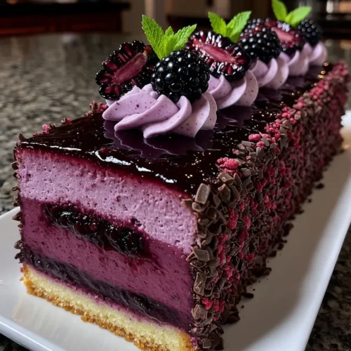 Blackberry Mousse Cake with Deep Berry Flavor Layers