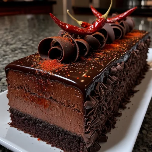 Dark Chocolate Chili Mousse Cake with Spicy Cocoa Kick