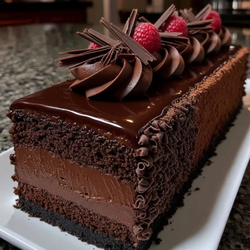 Dark Chocolate Truffle Mousse Cake with Rich Cocoa Filling