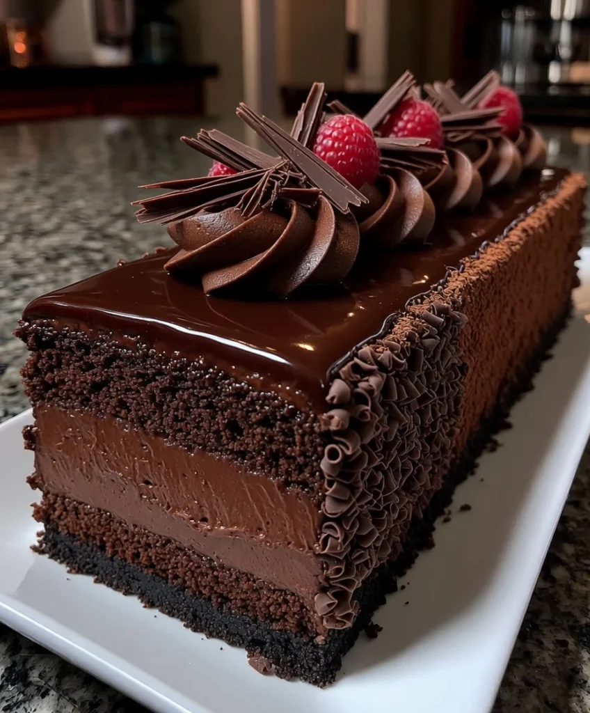 Dark Chocolate Truffle Mousse Cake with Rich Cocoa Filling