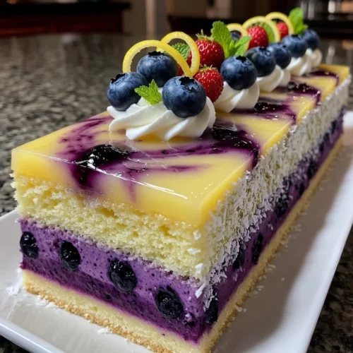 Lemon Blueberry Mousse Cake with Citrus Berry Fusion Layers