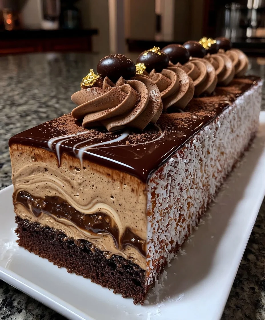 Mocha Coffee Mousse Cake with Espresso Infused Cream Layers