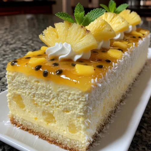 Pineapple Mousse Cake with Sweet Tropical Glaze Finish