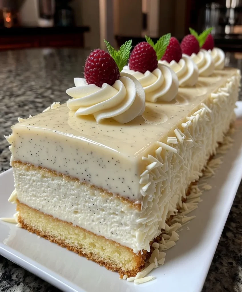 Vanilla Bean Mousse Cake with Classic Creamy Flavor Layers