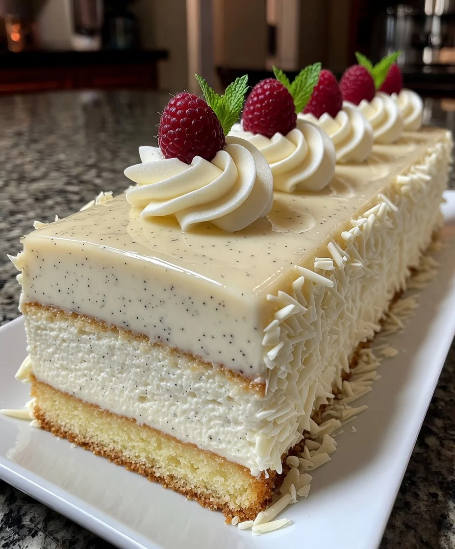 Vanilla Bean Mousse Cake with Classic Creamy Flavor Layers