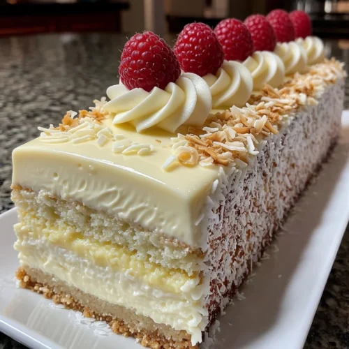 White Chocolate Coconut Mousse Cake with Creamy Island Flavor