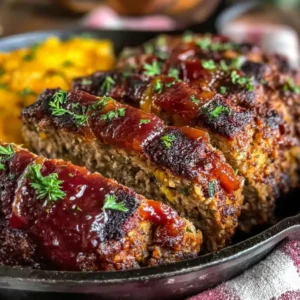 Classic Homestyle Meatloaf Recipe with Easy Caramelized Onion Glaze!