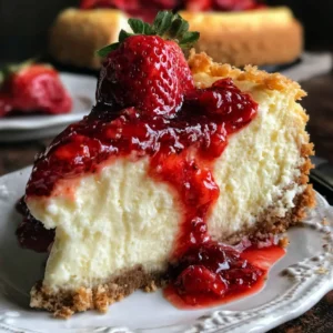 Classic New York-Style Cheesecake Recipe with Easy Strawberry Topping!