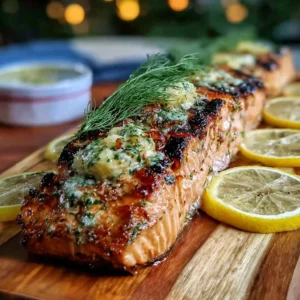 Easy Grilled Cedar Plank Salmon Recipe with Lemon Dill Butter
