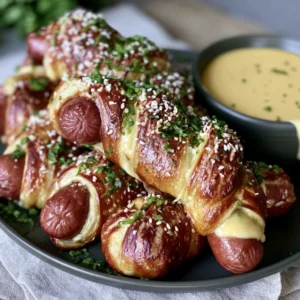 Easy Homemade Pretzel Dogs with Beer Cheese Recipe