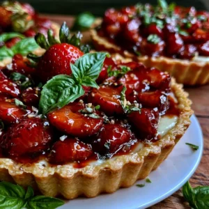 Easy Roasted Strawberry Basil Tart Recipe (Elegant Dessert!)