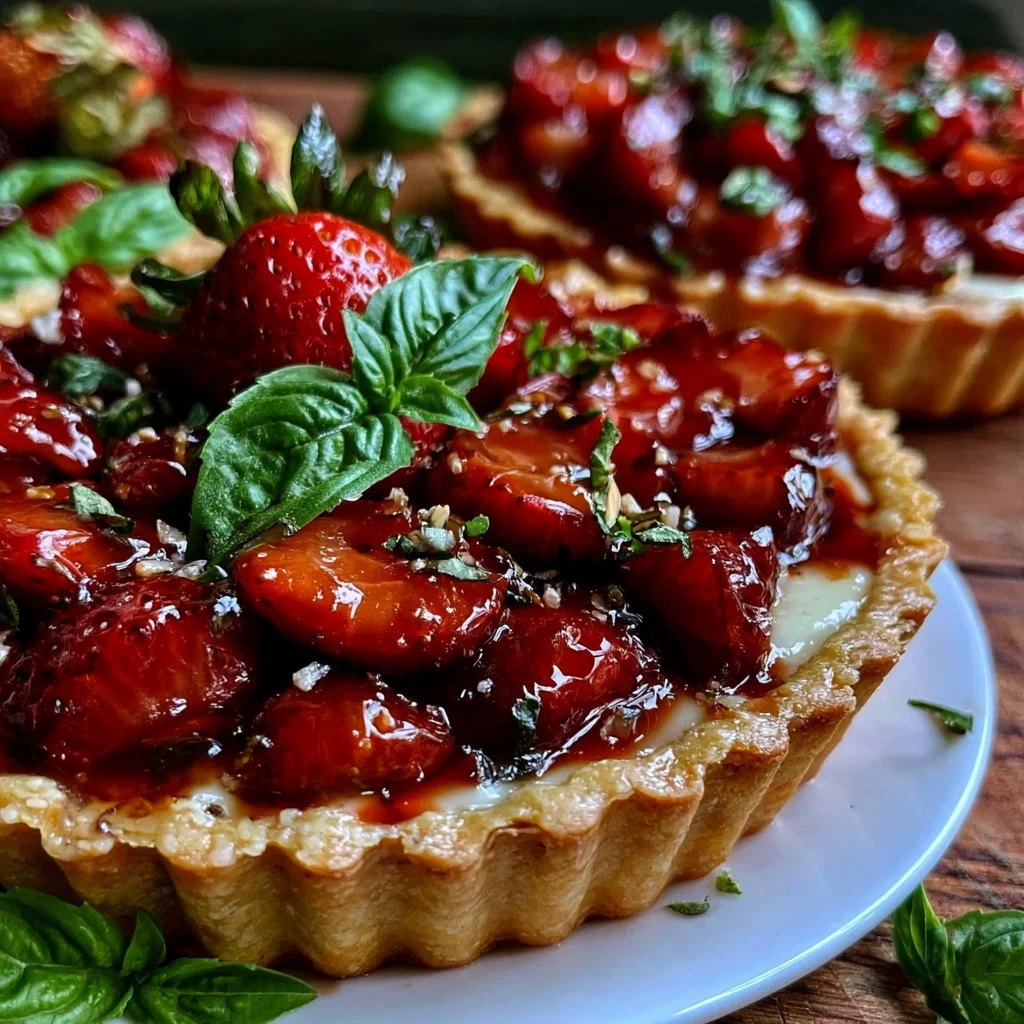 Easy Roasted Strawberry Basil Tart Recipe (Elegant Dessert!)