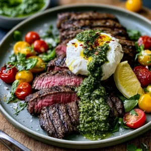 Grilled Flank Steak with Burrata & Pesto Recipe (Quick & Easy!)