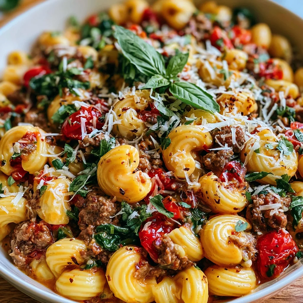 One-Pot Creamy Ground Beef Pasta with Spinach Recipe (Quick & Easy!)