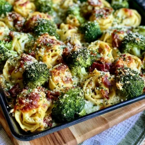 Sheet Pan Broccoli Tortellini Bake Recipe (Quick & Easy!)