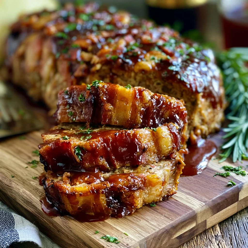 Smoky BBQ Bacon Meatloaf Recipe with Brown Sugar Glaze (Perfect for Father's Day!)