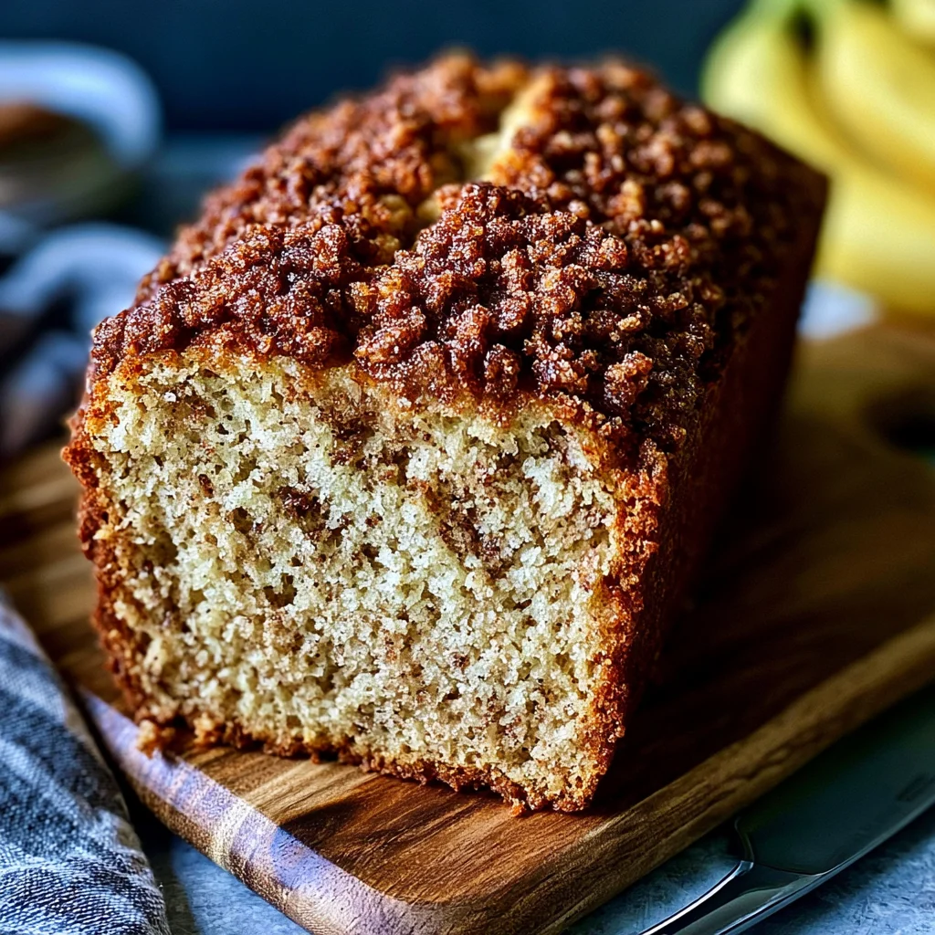 Cinnamon Crumb Banana Bread Loaf Recipe (Quick & Easy!)