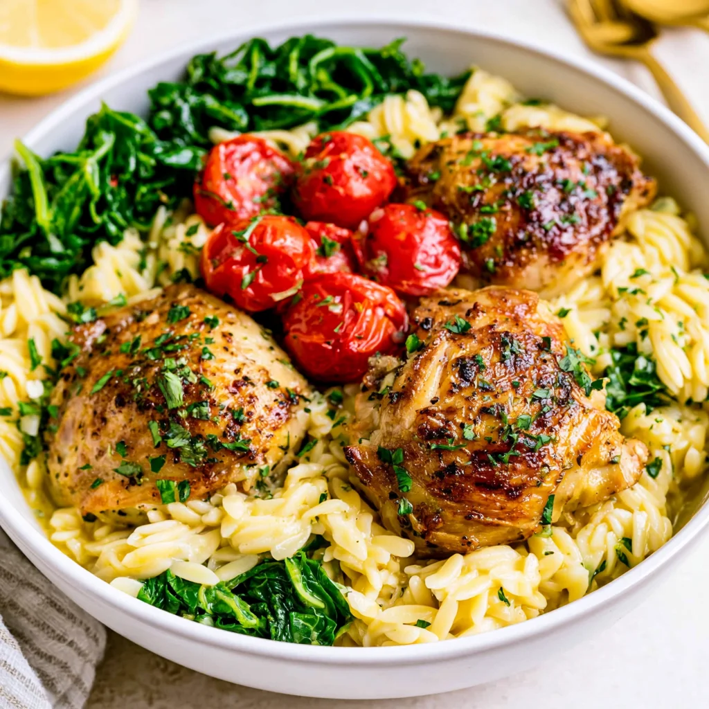 Easy One Pan Chicken and Orzo Recipe (30 Minutes!)