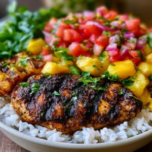 Jerk Chicken Bowl with Pineapple Salsa Recipe (Quick & Easy!)