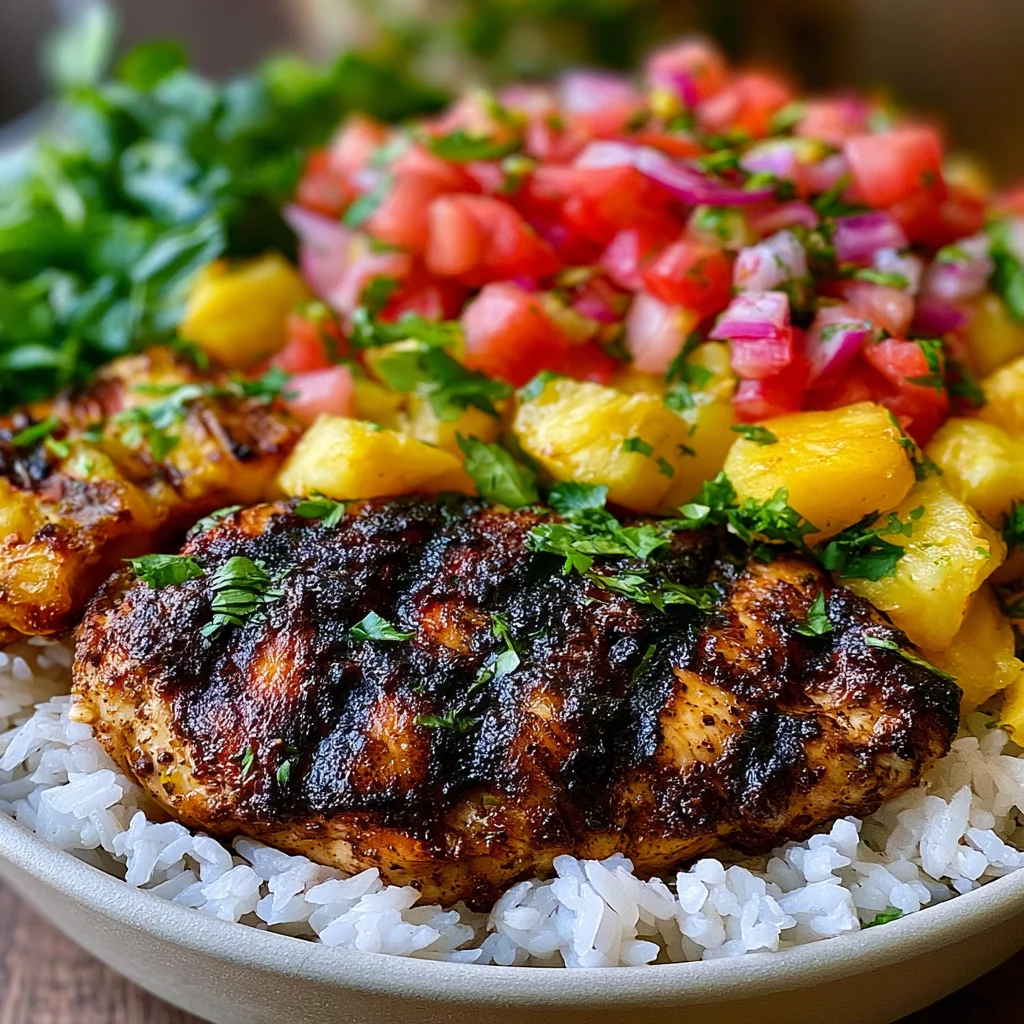 Jerk Chicken Bowl with Pineapple Salsa Recipe (Quick & Easy!)