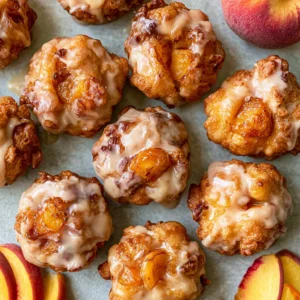Peach Fritters with Brown Butter Glaze Recipe (Quick & Easy!)
