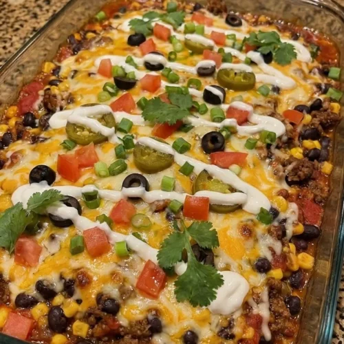 Beef and Bean Taco Casserole