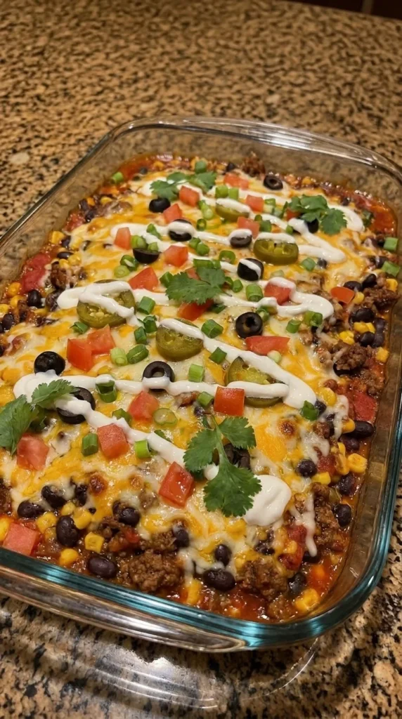 Beef and Bean Taco Casserole