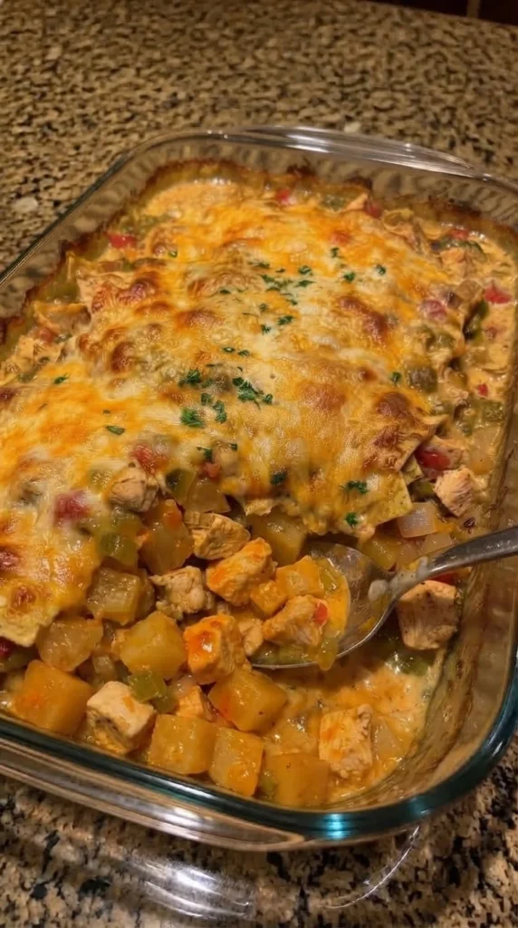 Buffalo Chicken and Potato Casserole