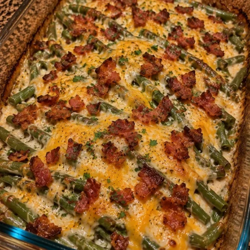Cheesy Bacon Ranch Green Beans