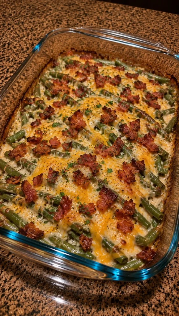 Cheesy Bacon Ranch Green Beans