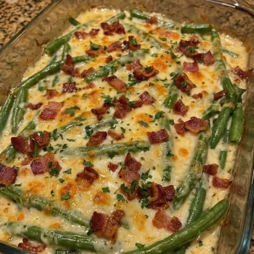 Cheesy Bacon Ranch Green Beans
