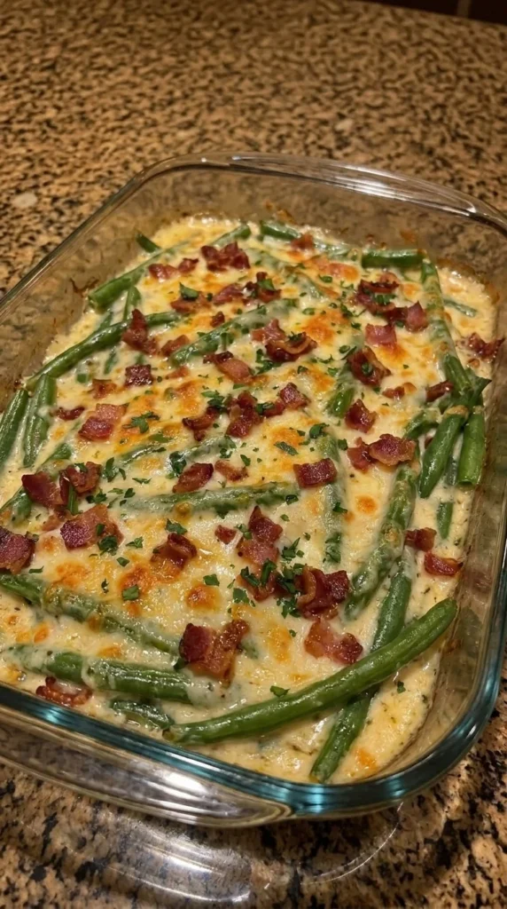 Cheesy Bacon Ranch Green Beans