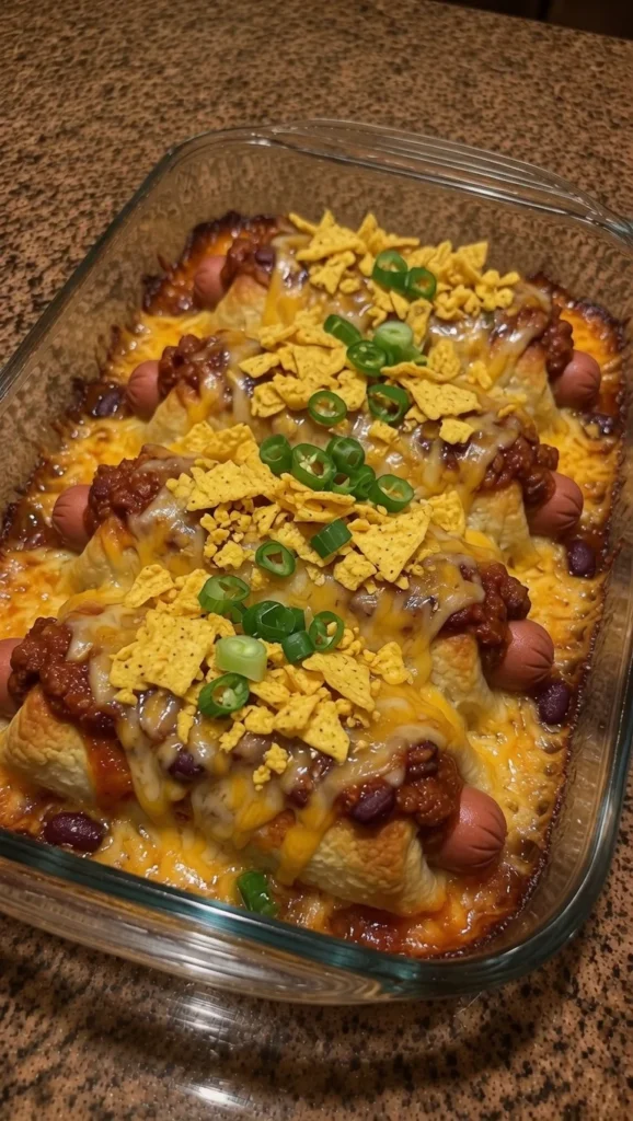 Cheesy Chili Cheese Hot Dog Bubble Bake