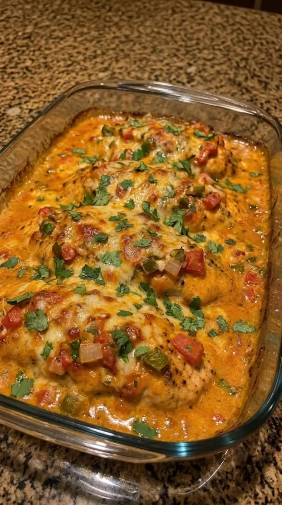 Creamy Salsa Chicken Casserole