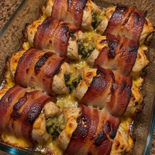 Crispy Bacon-Wrapped Stuffed Chicken