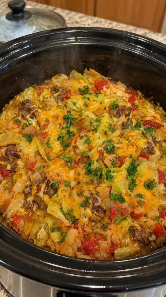 CROCKPOT GROUND BEEF AND POTATO CASSEROLE