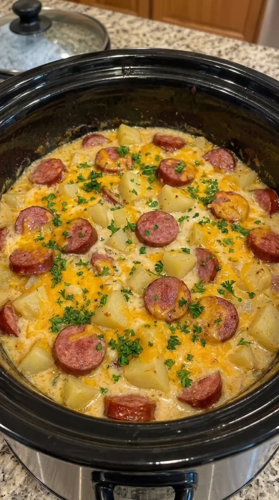 CROCKPOT SAUSAGE AND POTATO CASSEROLE
