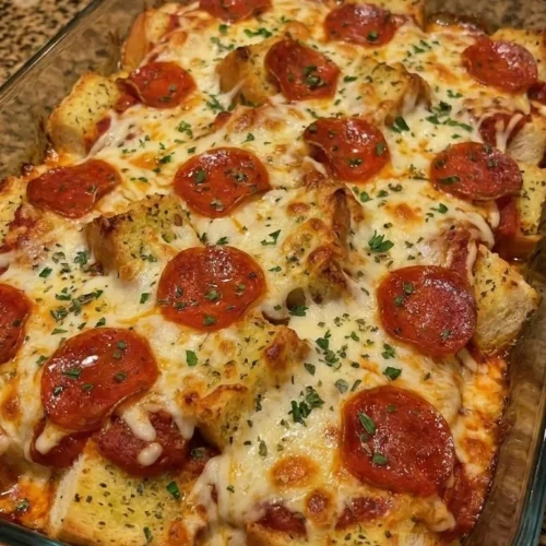 Garlic Bread Pizza Bake