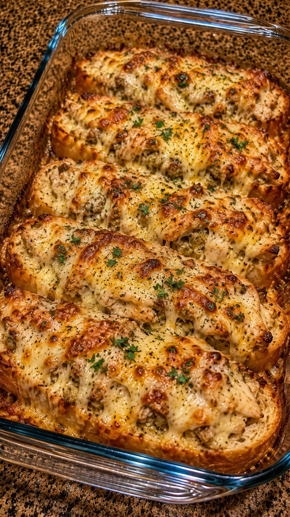 Garlic Parmesan Chicken Bread Bake