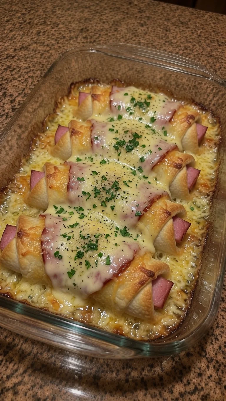Ham and Swiss Garlic Butter Crescent Wraps