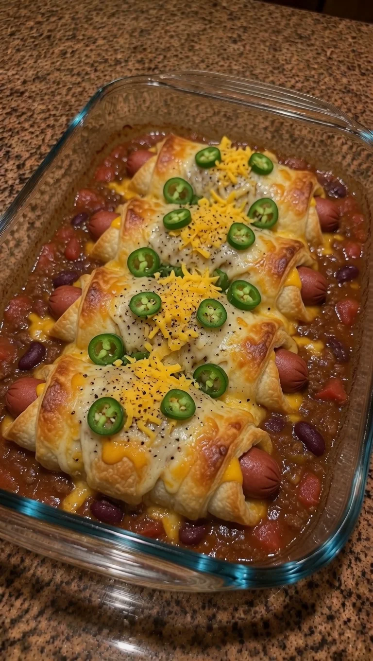 Jalapeño Cheddar Chili Dog Crescent Rolls