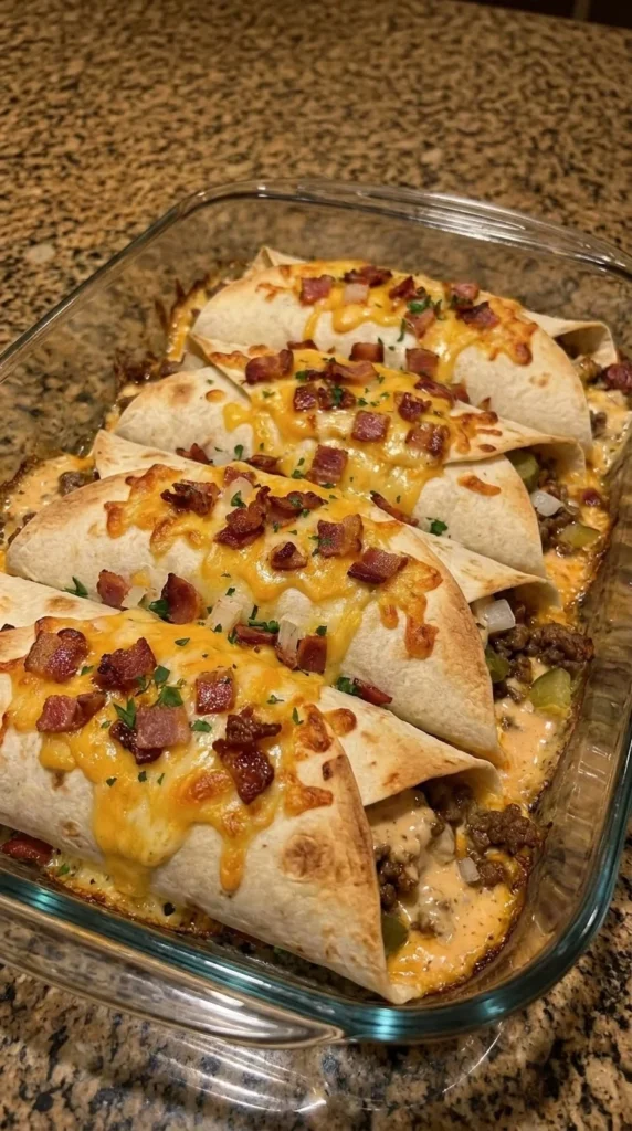 Loaded Bacon Cheeseburger Wrap Melts