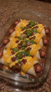 Loaded Chili Cheese Hot Dog Wrap Melts