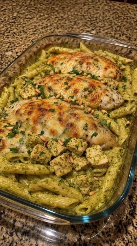 Pesto Chicken Penne Casserole