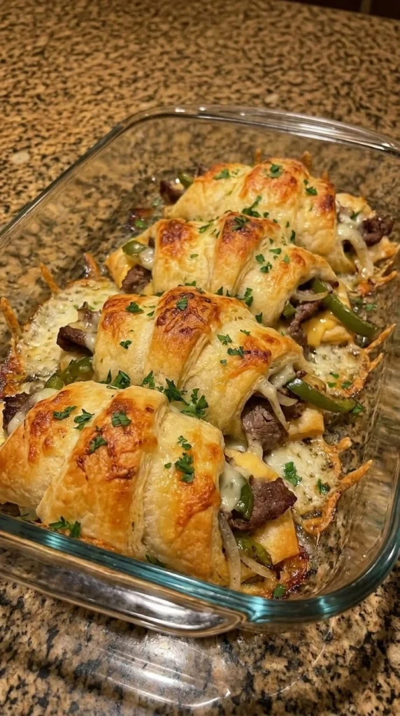 Philly Cheesesteak Crescent Rolls