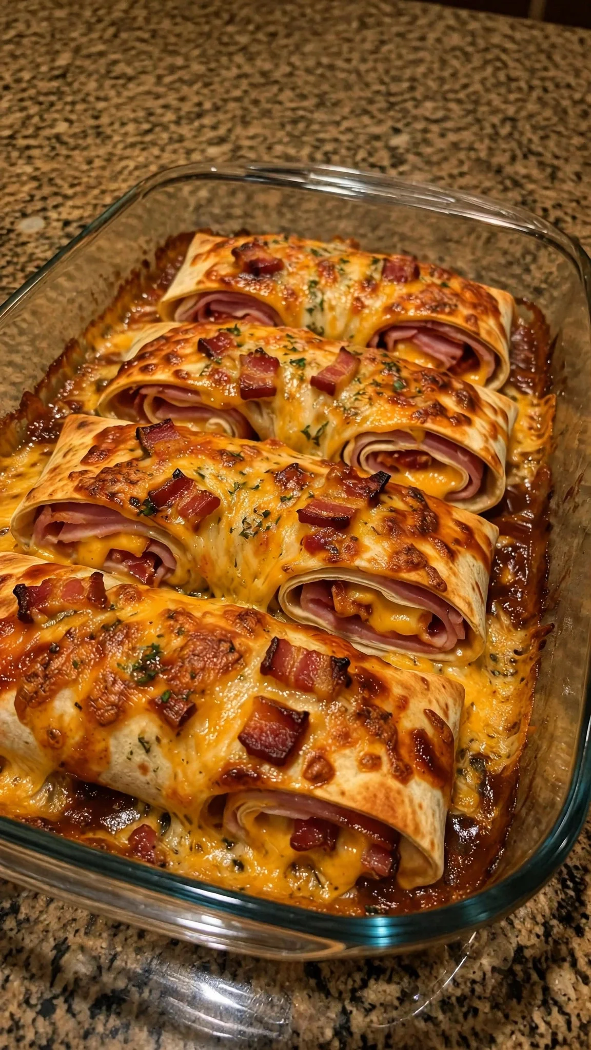 BBQ Ham Bacon Cheddar Wrap Melts