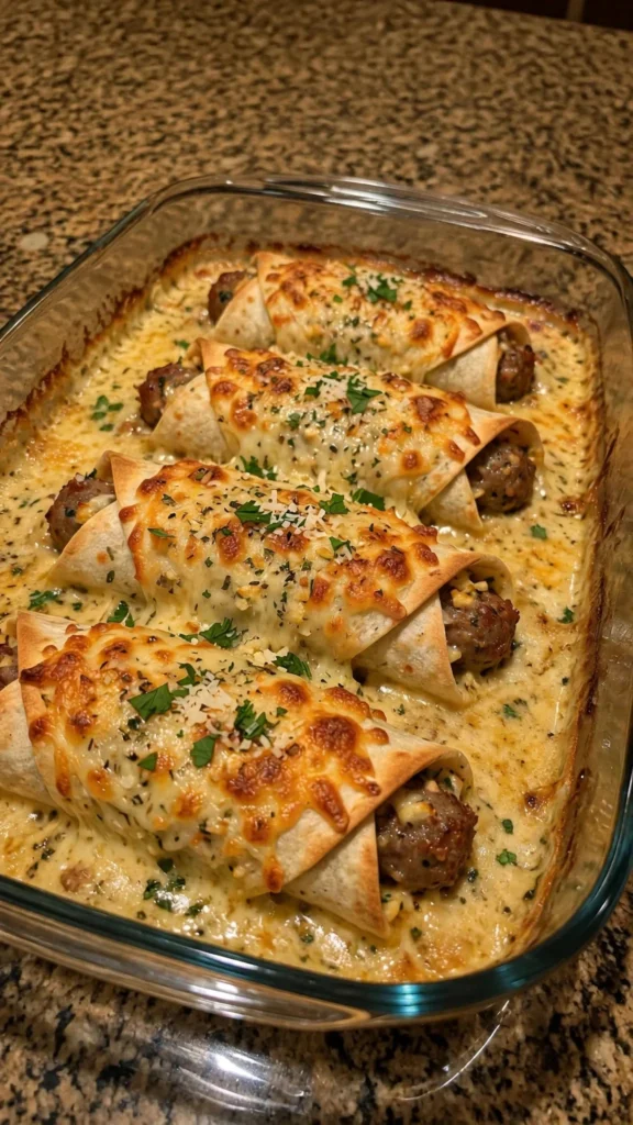 Garlic Parmesan Sausage Wrap Melts